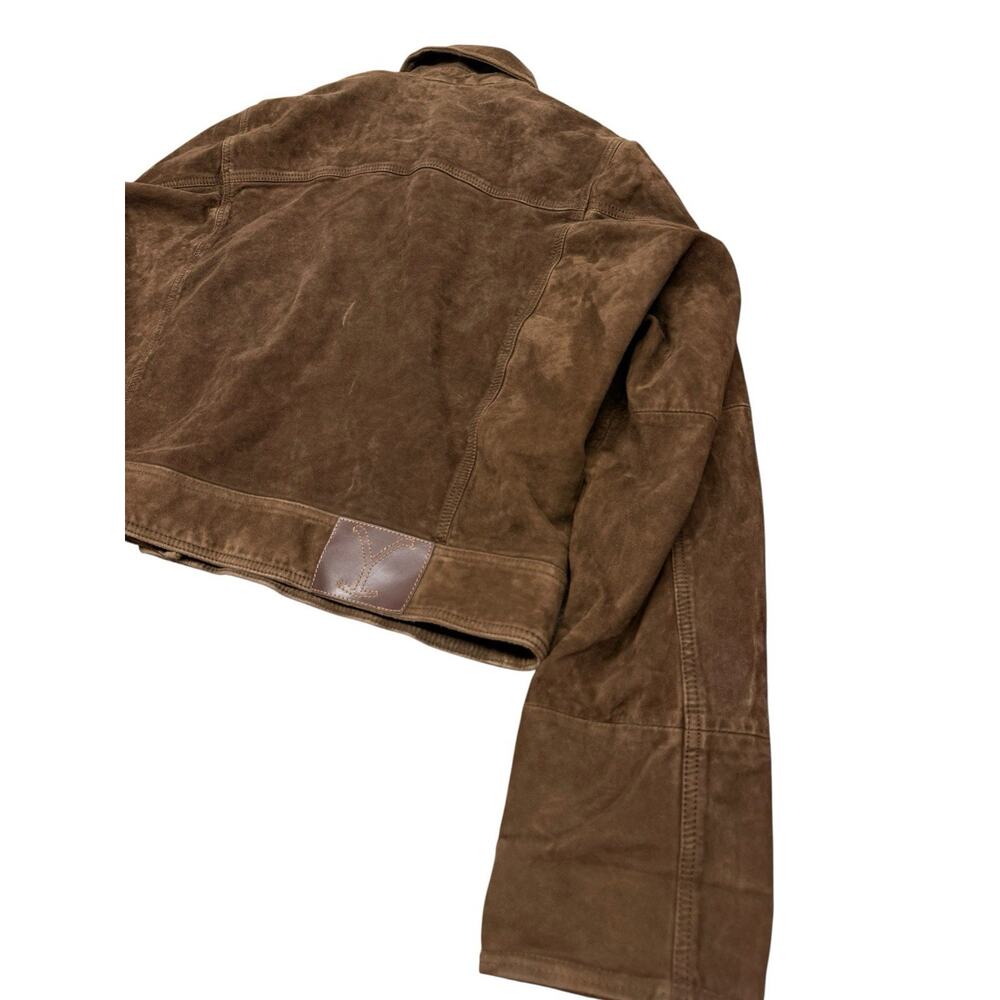 Free People x Yellowstone Suzy Goat Suede Leather Jacket Brown Medium LIMITED - Picture 11 of 16